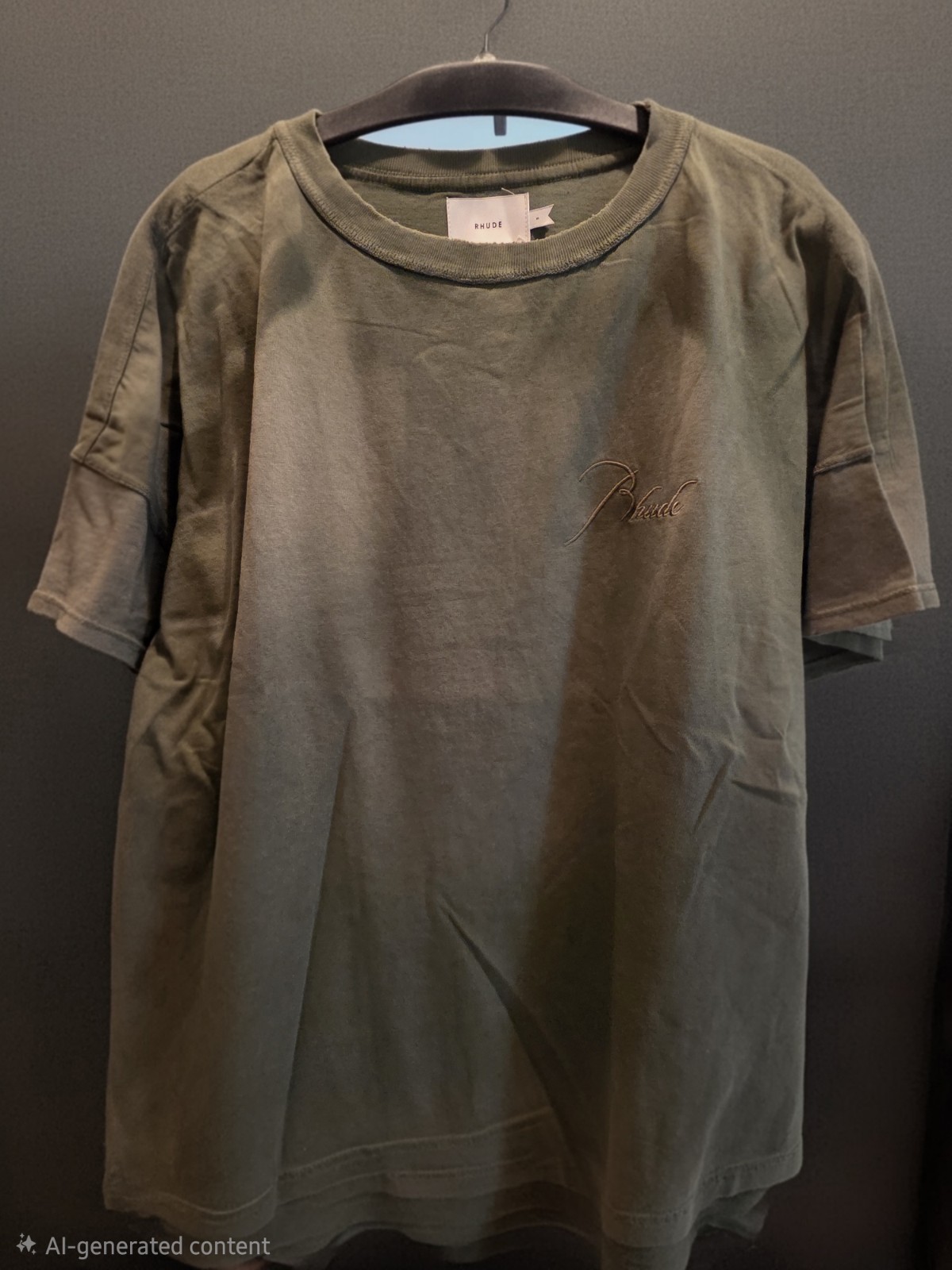 RHUDE - Sundry Olive Tee - New Without Tags - Size Small