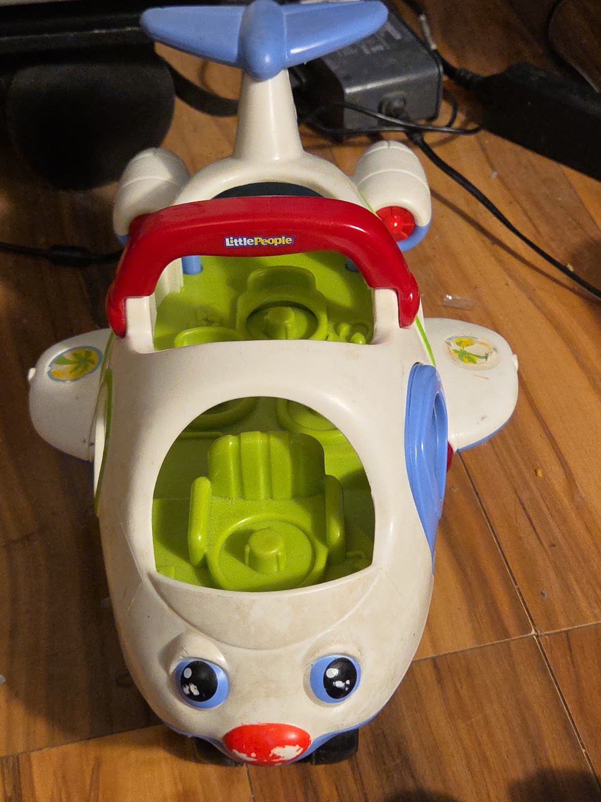 Vintage Fisher Price Little People Plastic Airplane 2005 Lil Movers Jet Works