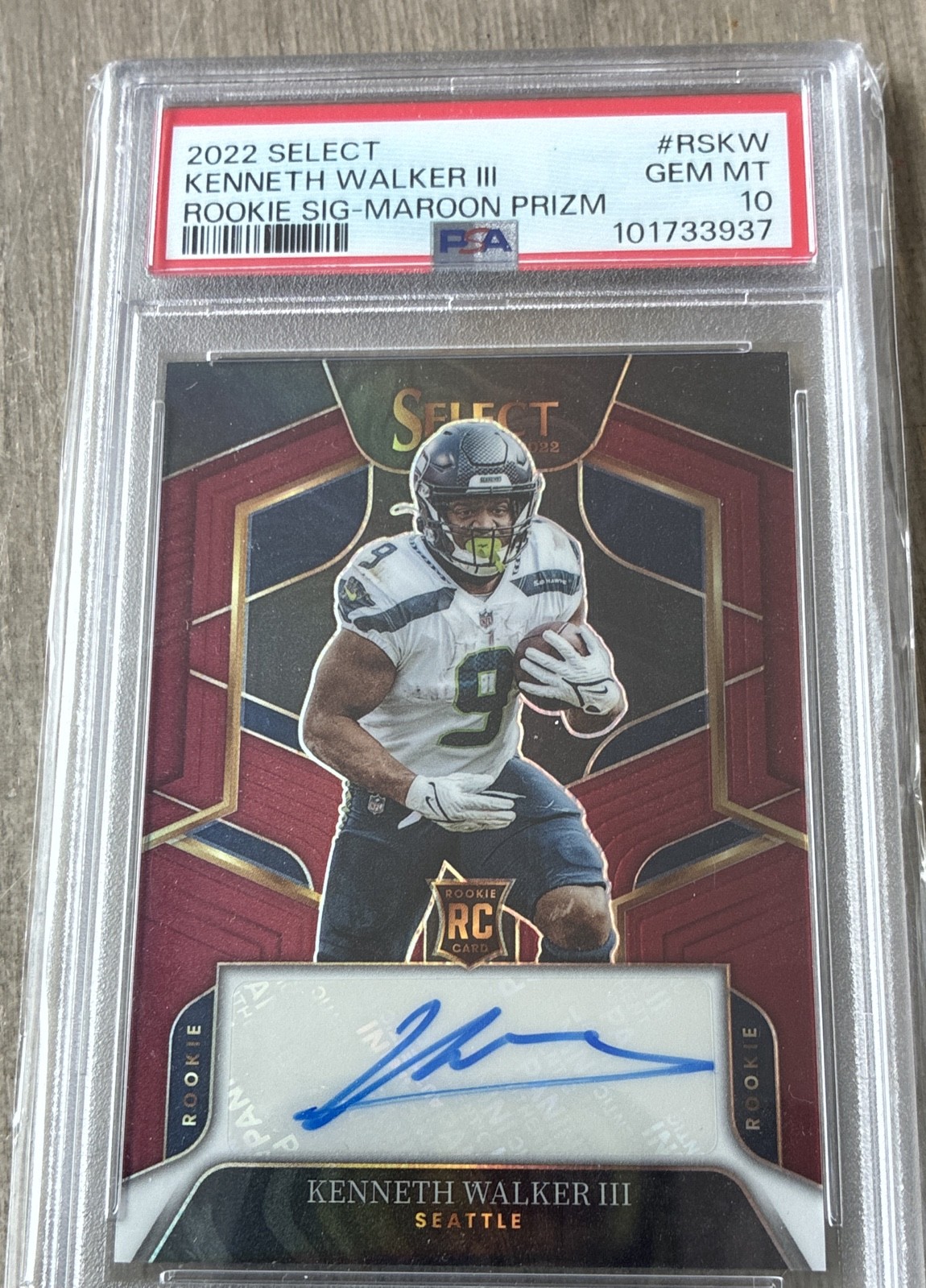 2022 Panini Select - Rookie Signatures Kenneth Walker III #RS-KW Maroon Prizm... 2022 Panini Select - Rookie Signatures Kenneth Walker III #RS-KW Maroon Prizm...