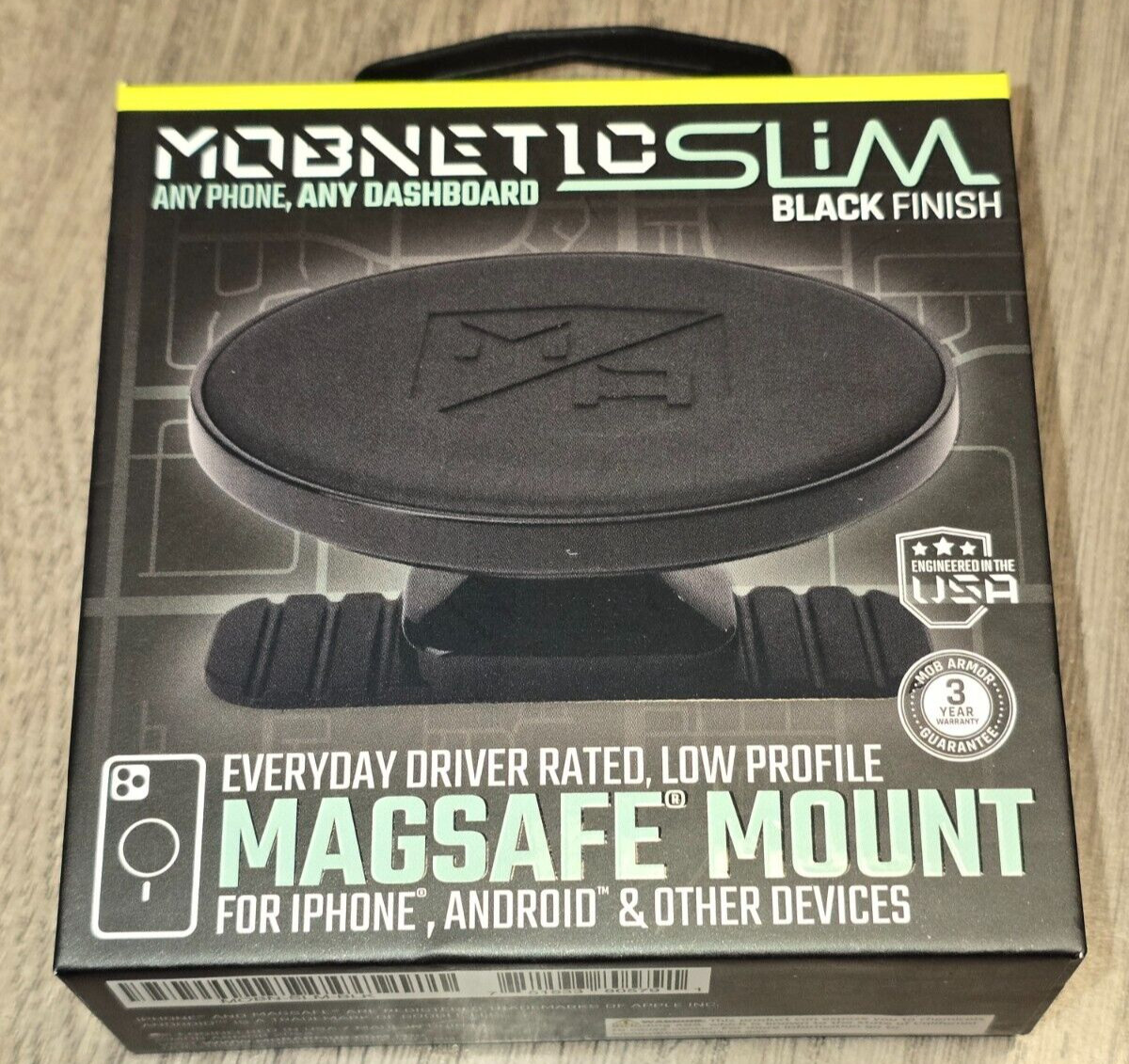 Mob Armor MobNetic SLIM Low-Profile Magsafe Phone Mount System #MOBN-SLM-BLK