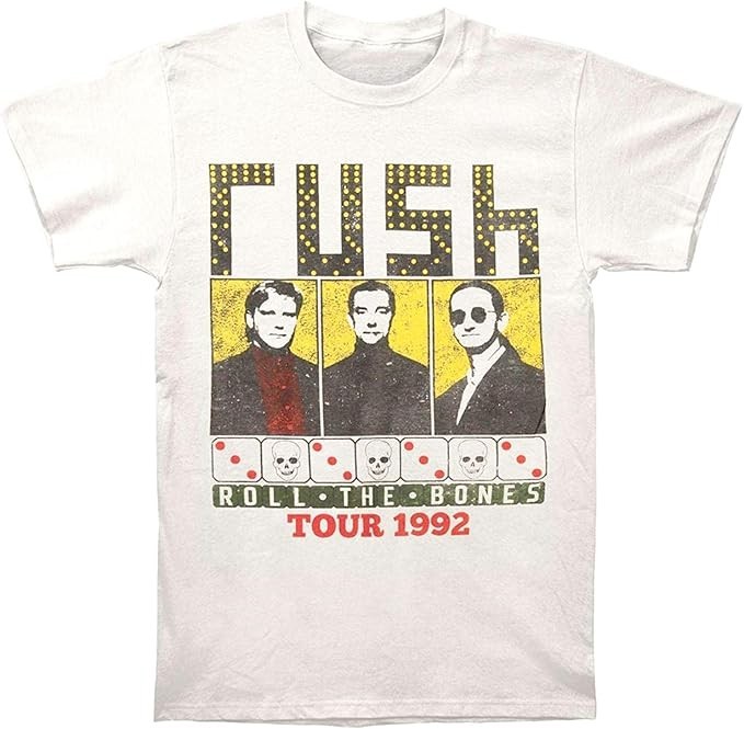 Rush Roll The Bones Tour 1992 Shirt Vintage Rock Concert Graphic Tee