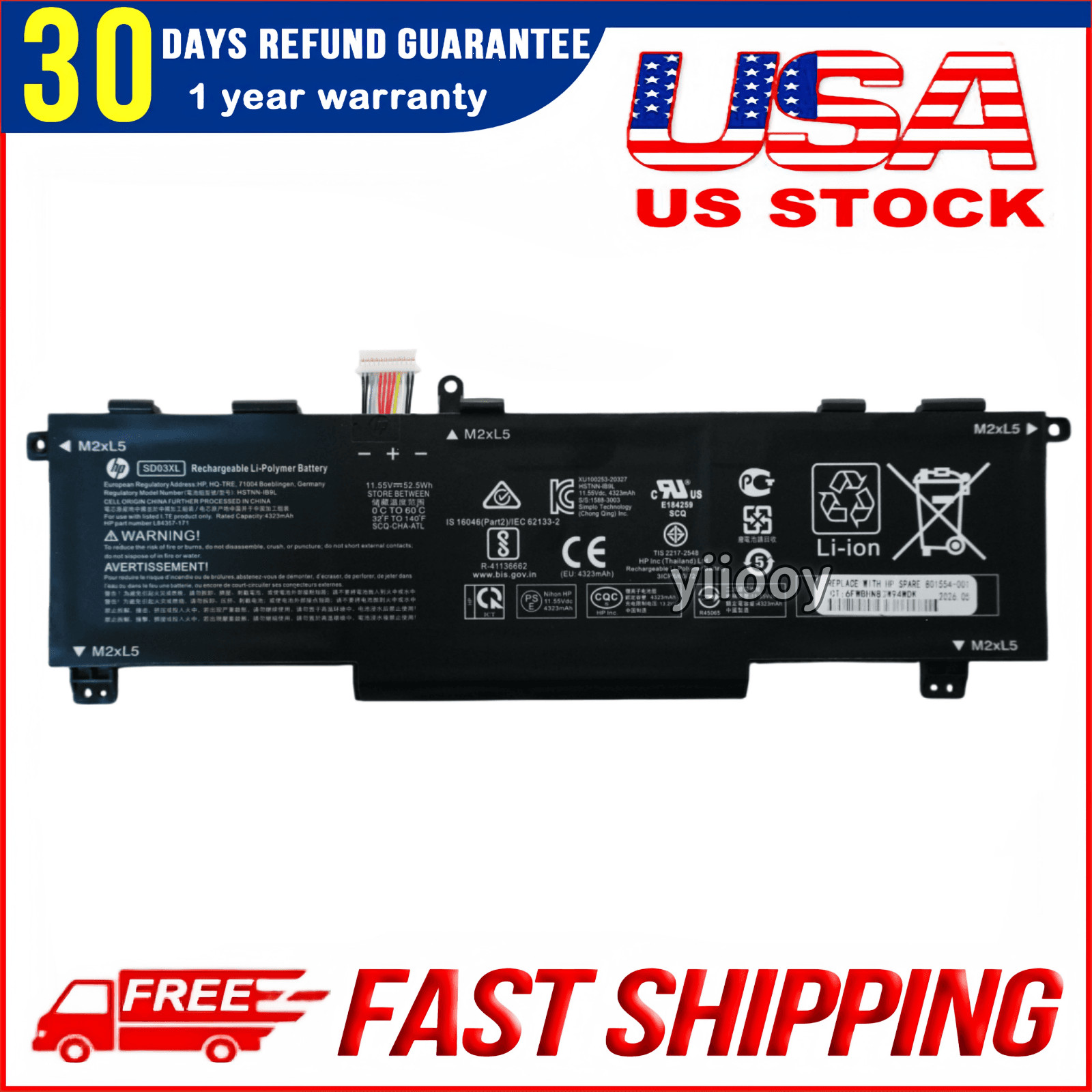 New Genuine SD03XL Battery for HP OMEN 15-EK 15-EN Chromebook 13 G1 L84357-171