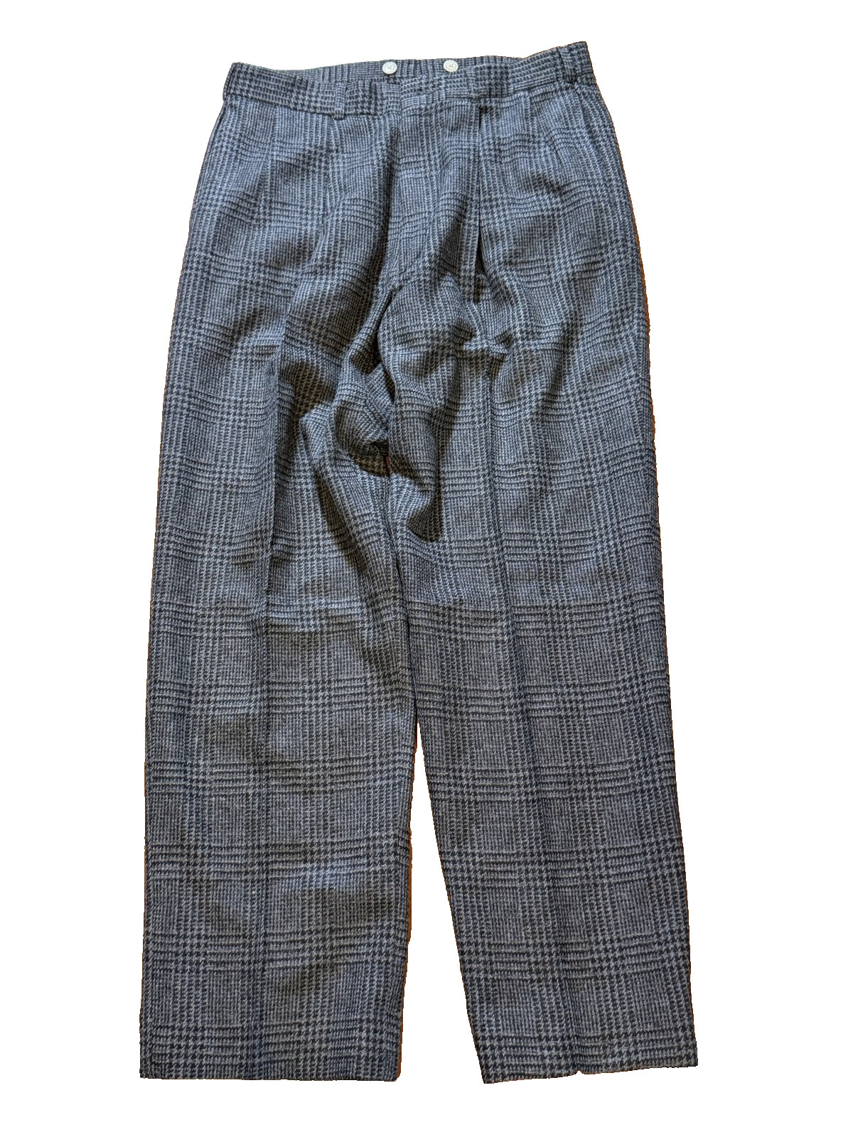 Polo Ralph Lauren vintage gray check pleated flannel trousers 32\ Polo Ralph Lauren vintage gray check pleated flannel trousers 32\