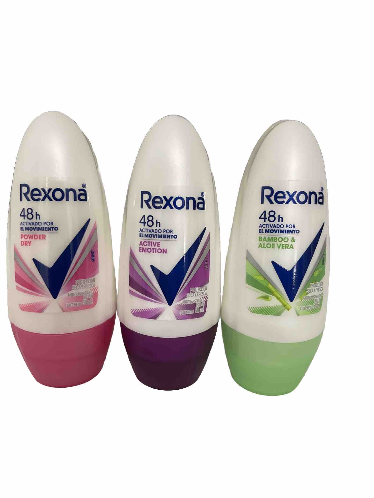 3 PACK REXONA DESODORANTE ANTITRANSPIRANTE  ROLL ON 48HRS  50ML