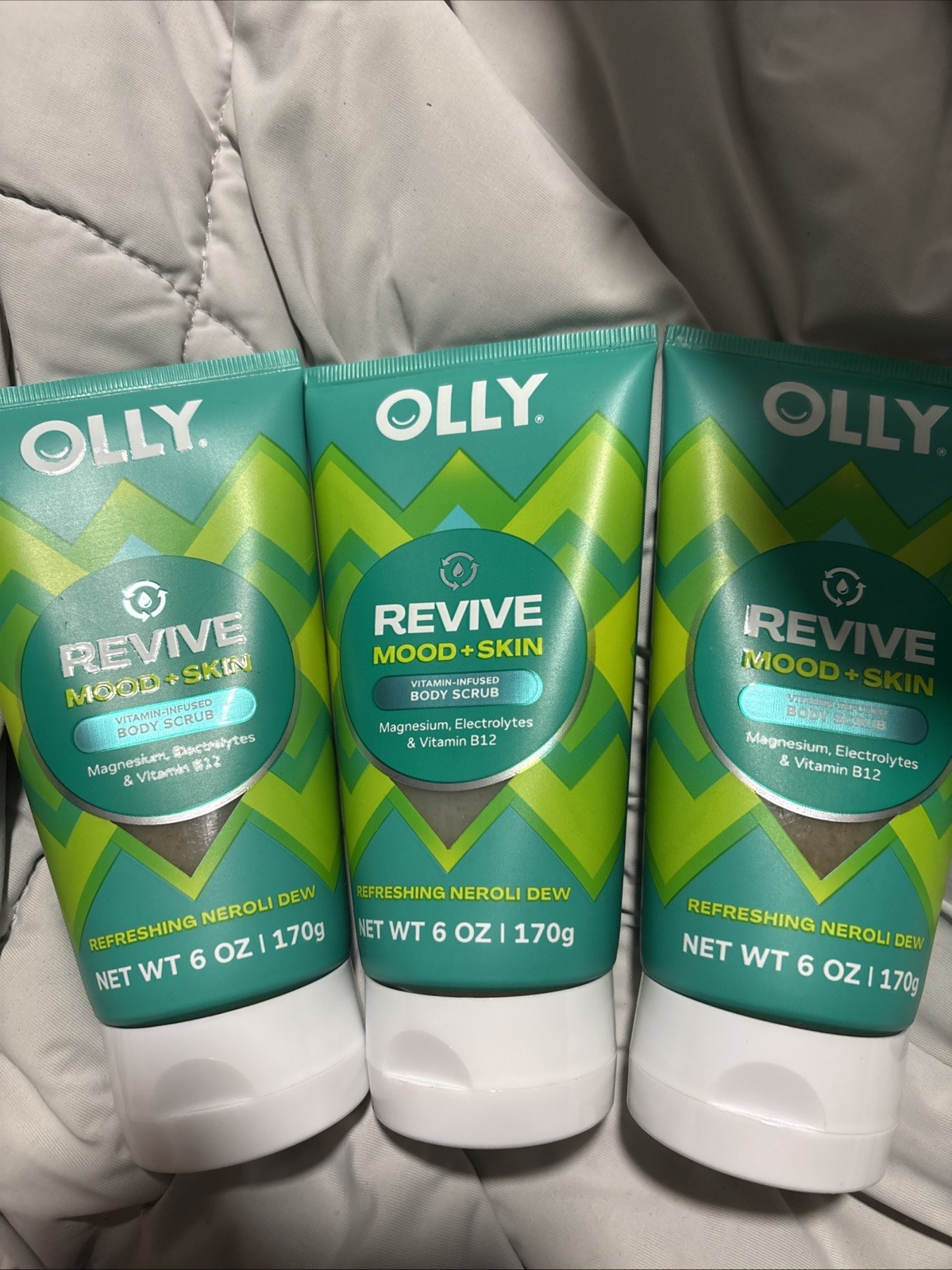 3 X Olly 6 oz Revive Mood+Skin Body Scrub