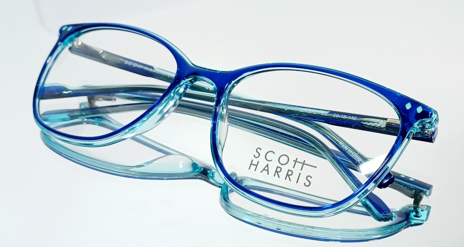 Originale SCOTT HARRIS Eyeglasses SH-972 C2 ROYAL/AQUA New Plastic 56-18-140