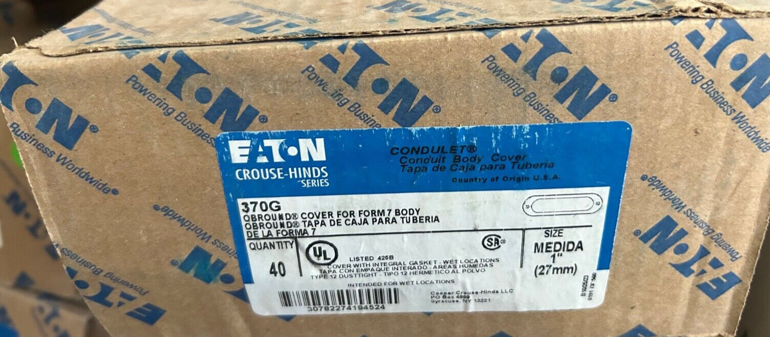 Crouse Hinds 370G, Lot of 200pcs, 1” Condulet Cover With Gaskets Attached