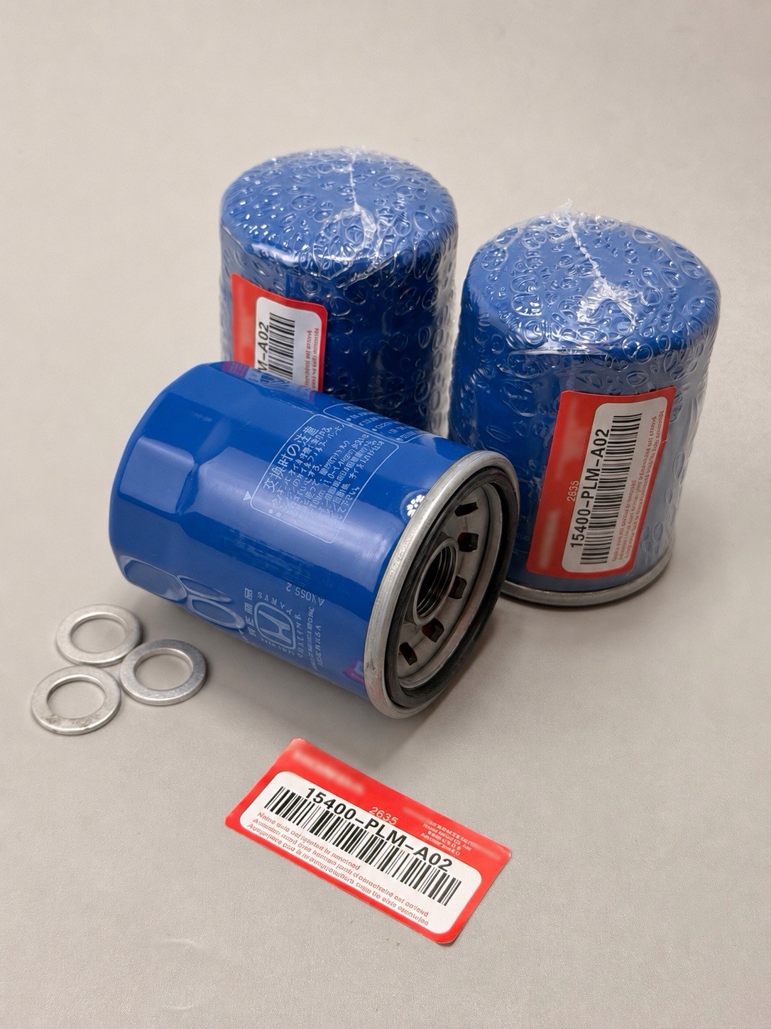 3PCS set with Washers For Honda Oil Filters 15400-PLM-A02 USA 3PCS set with Washers For Honda Oil Filters 15400-PLM-A02 USA