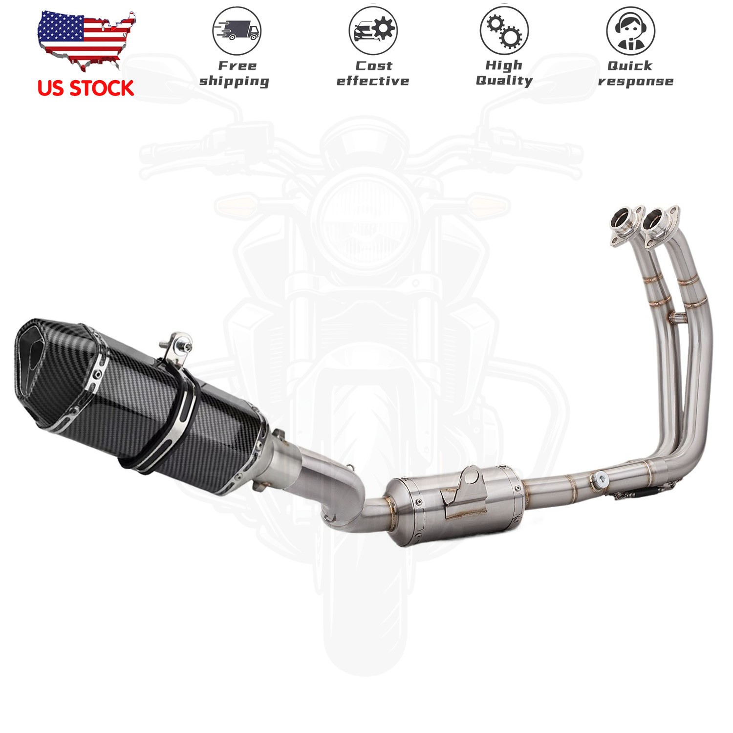 For Suzuki GSX8 S/R/T/TT 2022-2026 Complete Exhaust System Header Pipe Muffler
