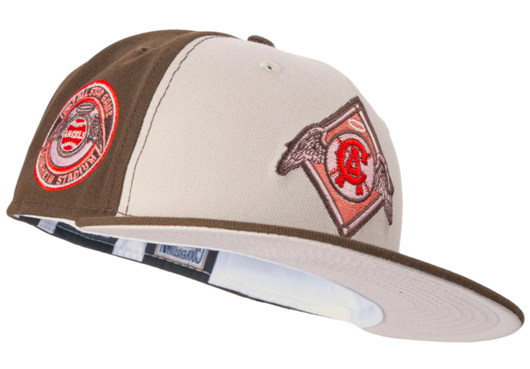 New Era Anaheim Angels Light Mocha 59FIFTY Fitted Hat 1967 ASG Side Patch 7 3/4