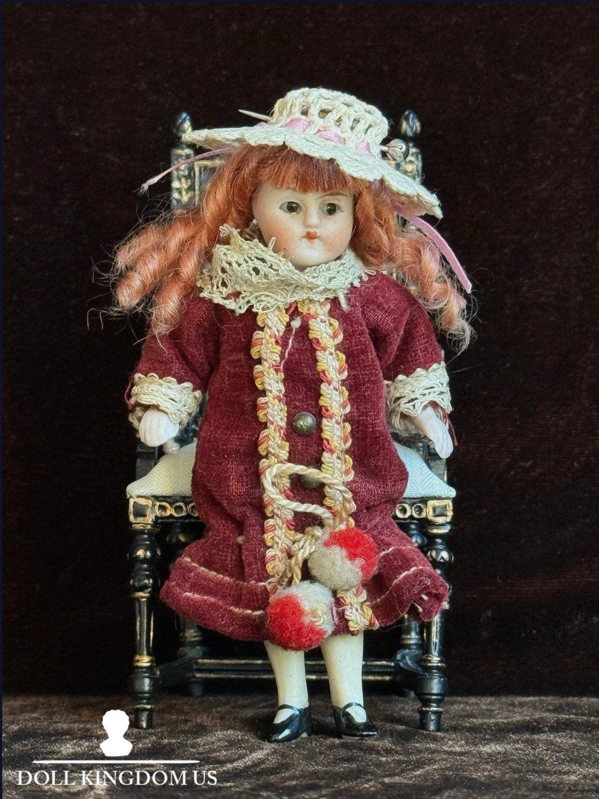 Antique German 3.75” All Bisque Flapper Mignonette Dollhouse Doll Antique German 3.75” All Bisque Flapper Mignonette Dollhouse Doll