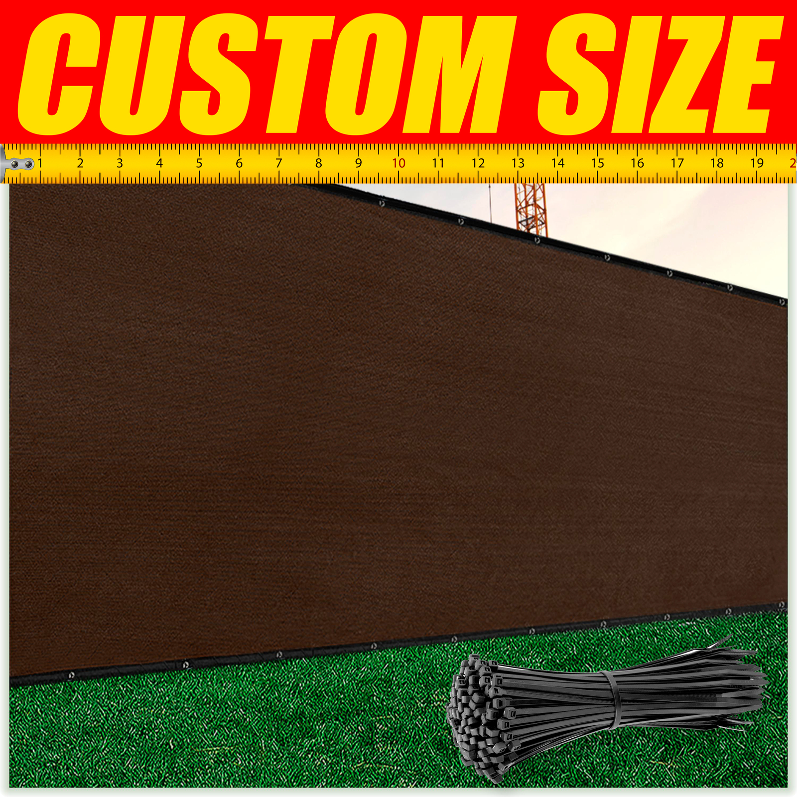 ColourTree Brown 4\' Fence Privacy Wind Screen Mesh Windscreen Custom Size 4 Feet ColourTree Brown 4\' Fence Privacy Wind Screen Mesh Windscreen Custom Size 4 Feet