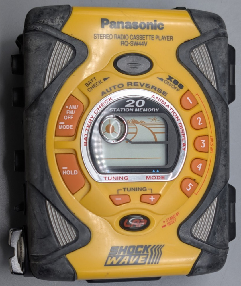 Vintage Panasonic RQ-SW44V Shockwave AM/FM Cassette Player Yellow Parts Repair