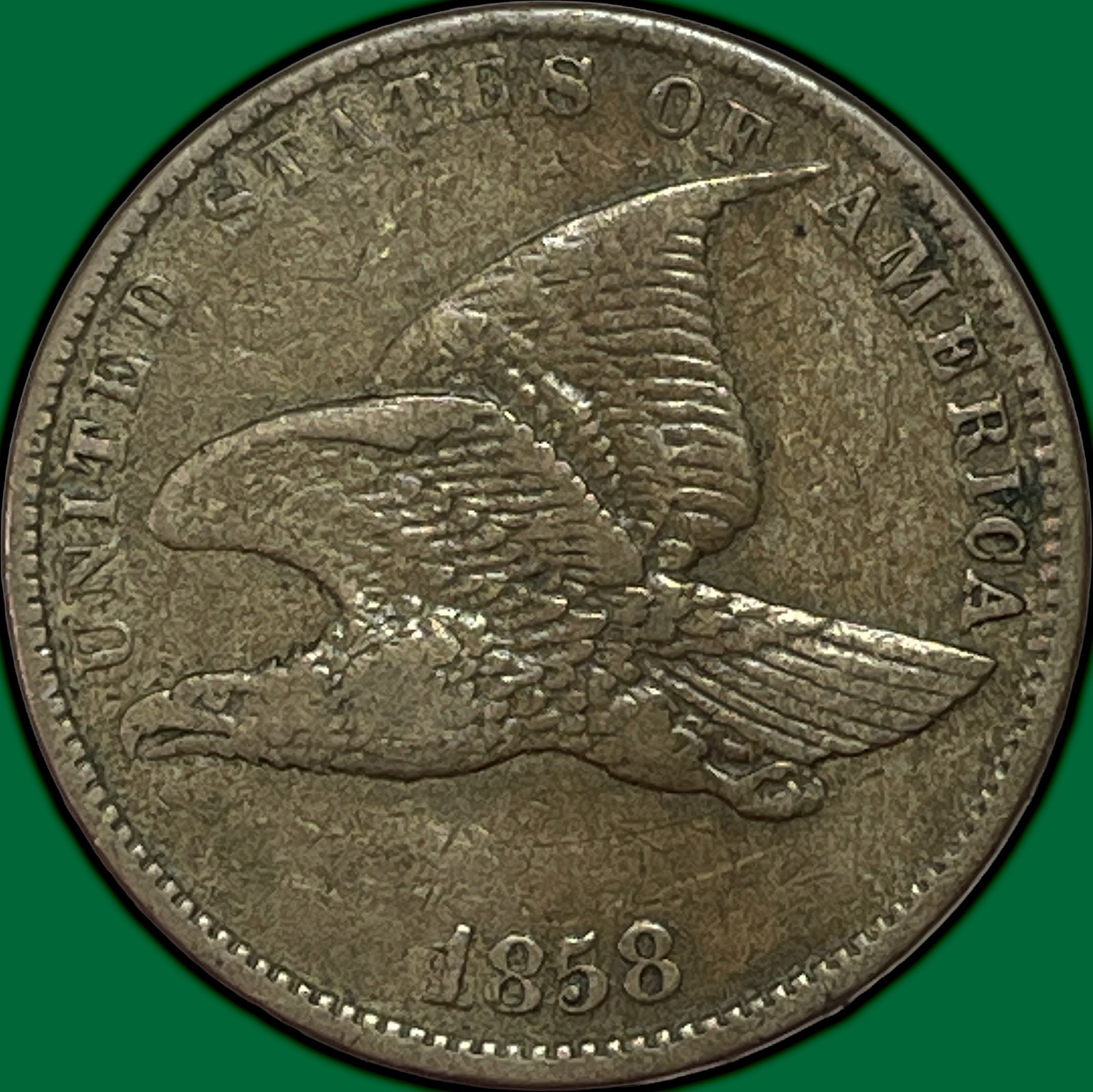 1858 Small Letters Flying Eagle Cent Extremely Fine XF Coin #45539