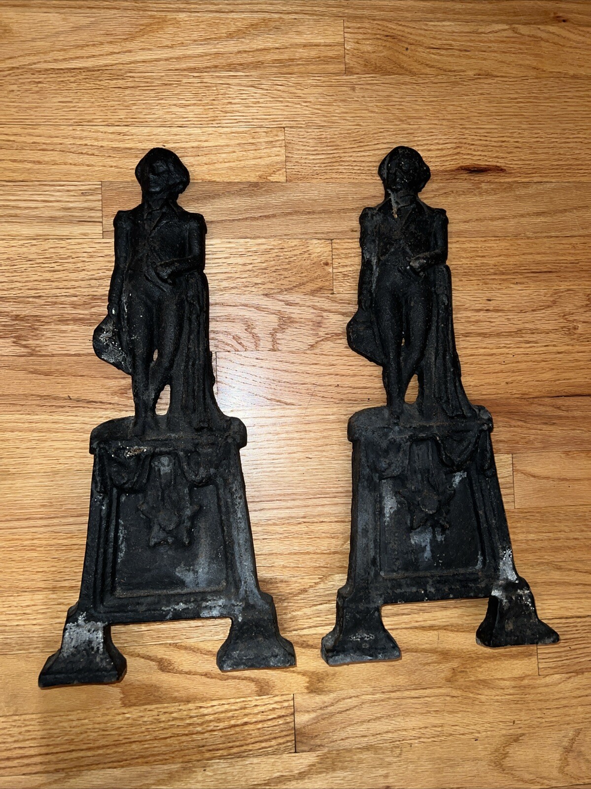 Antique George Washington Figural Andirons 19th Century Antique George Washington Figural Andirons 19th Century