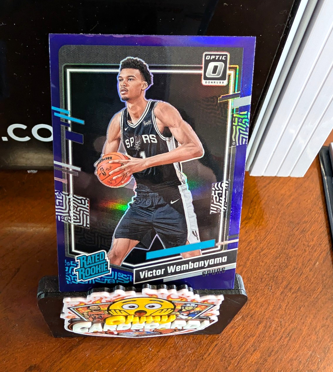 Panini 2023-24 Donruss Optic Victor Wembanyama Rated Rookie #225 Purple Prizm Panini 2023-24 Donruss Optic Victor Wembanyama Rated Rookie #225 Purple Prizm