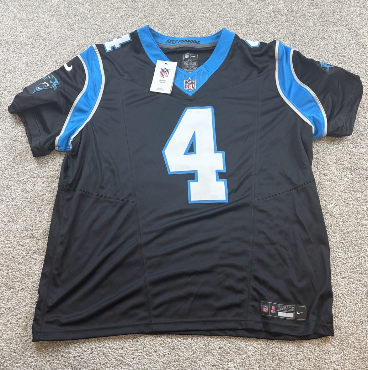 Nike Tetairoa McMillan Carolina Panthers Mens Jersey XXL Vapor Fuse On Field