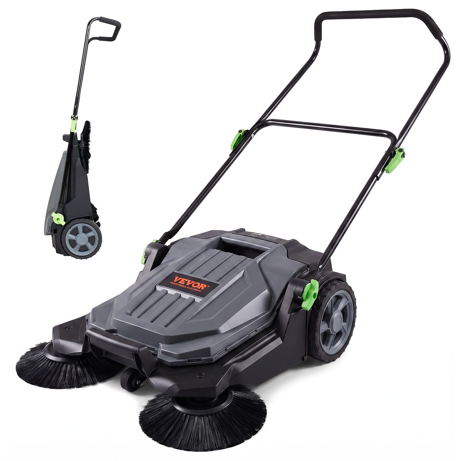 VEVOR Walk-behind Hand Push Floor Sweeper 25.6\