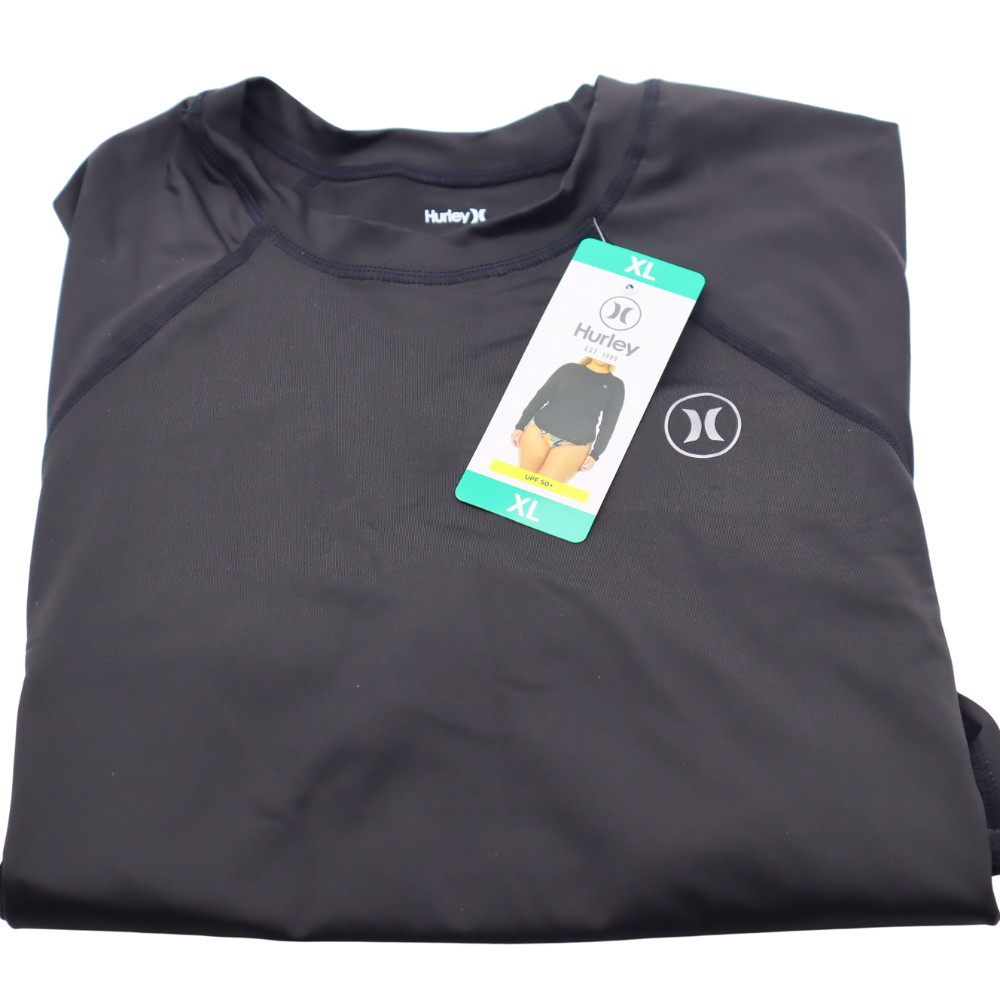 Hurley Women\'s UPF 50+ Long Sleeve Rashguard Black XL - NEW