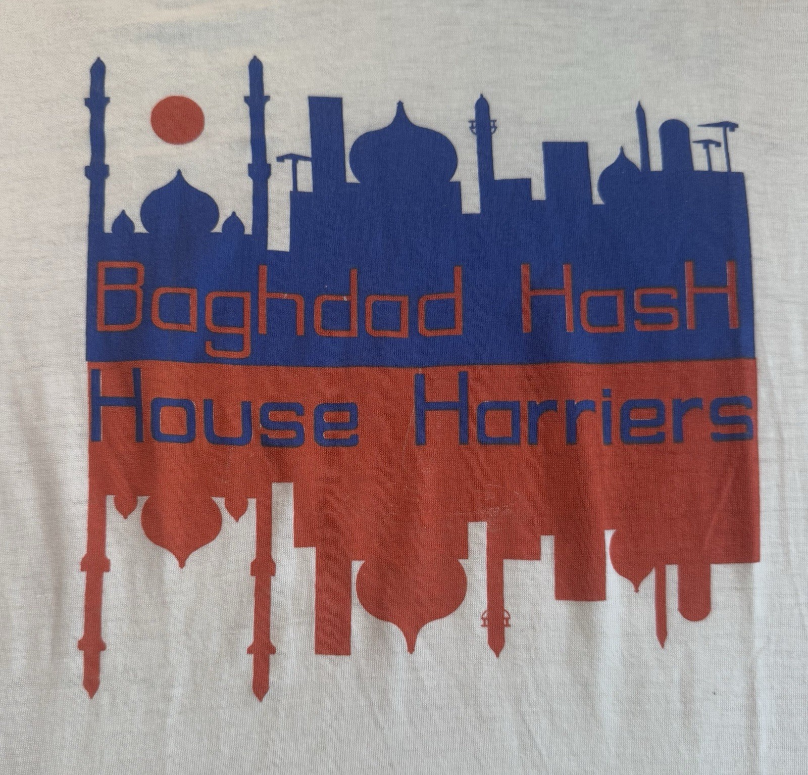 VTG 1983 Hash House Harriers T-shirt Sz S White Baghdad Iraq Run Running HHH VTG 1983 Hash House Harriers T-shirt Sz S White Baghdad Iraq Run Running HHH