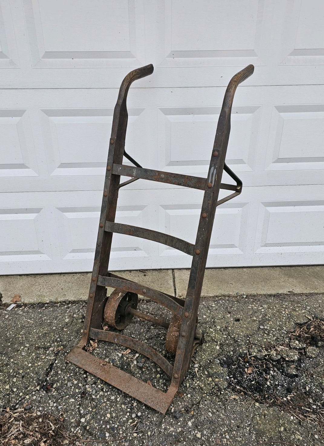 Antique Vtg Old Industrial Heavy Duty Hand Truck Dolly Barrel Cart Cast Iron Antique Vtg Old Industrial Heavy Duty Hand Truck Dolly Barrel Cart Cast Iron