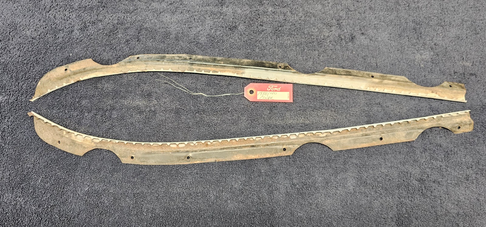 1938 1939 1940 Ford Coupe Above Door Headliner Retainer Strips. OEM.