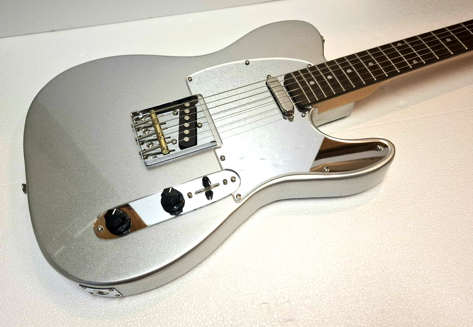 Custom METALLIC SILVER TELECASTER w/Fender Neck Plate ALDER BODY Tele *LookHere