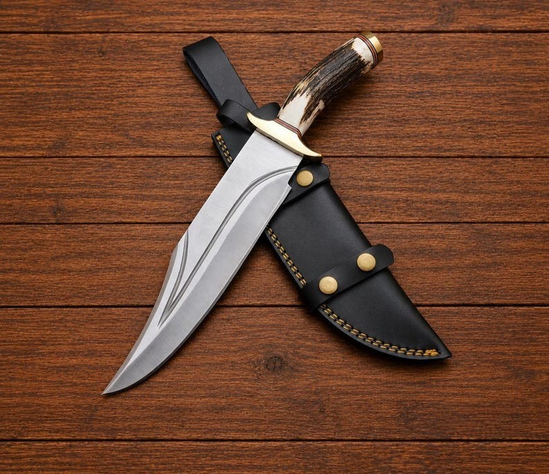 Brad Pitt Bullet Train The Wolf's Replica Bowie Knife, Handmade Hunting Knife