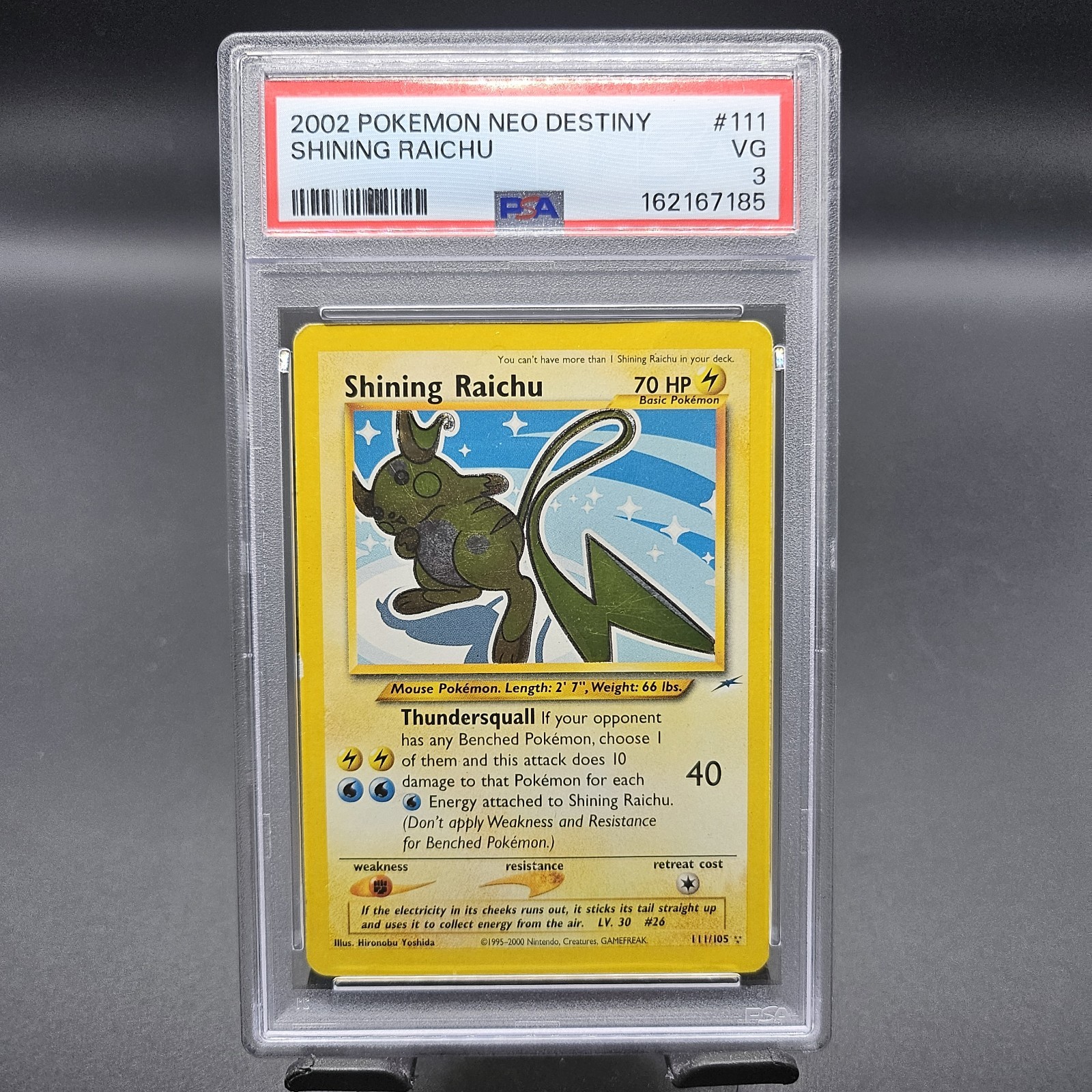2002 Pokemon NEO Destiny #111 Shining Raichu PSA 3 2002 Pokemon NEO Destiny #111 Shining Raichu PSA 3