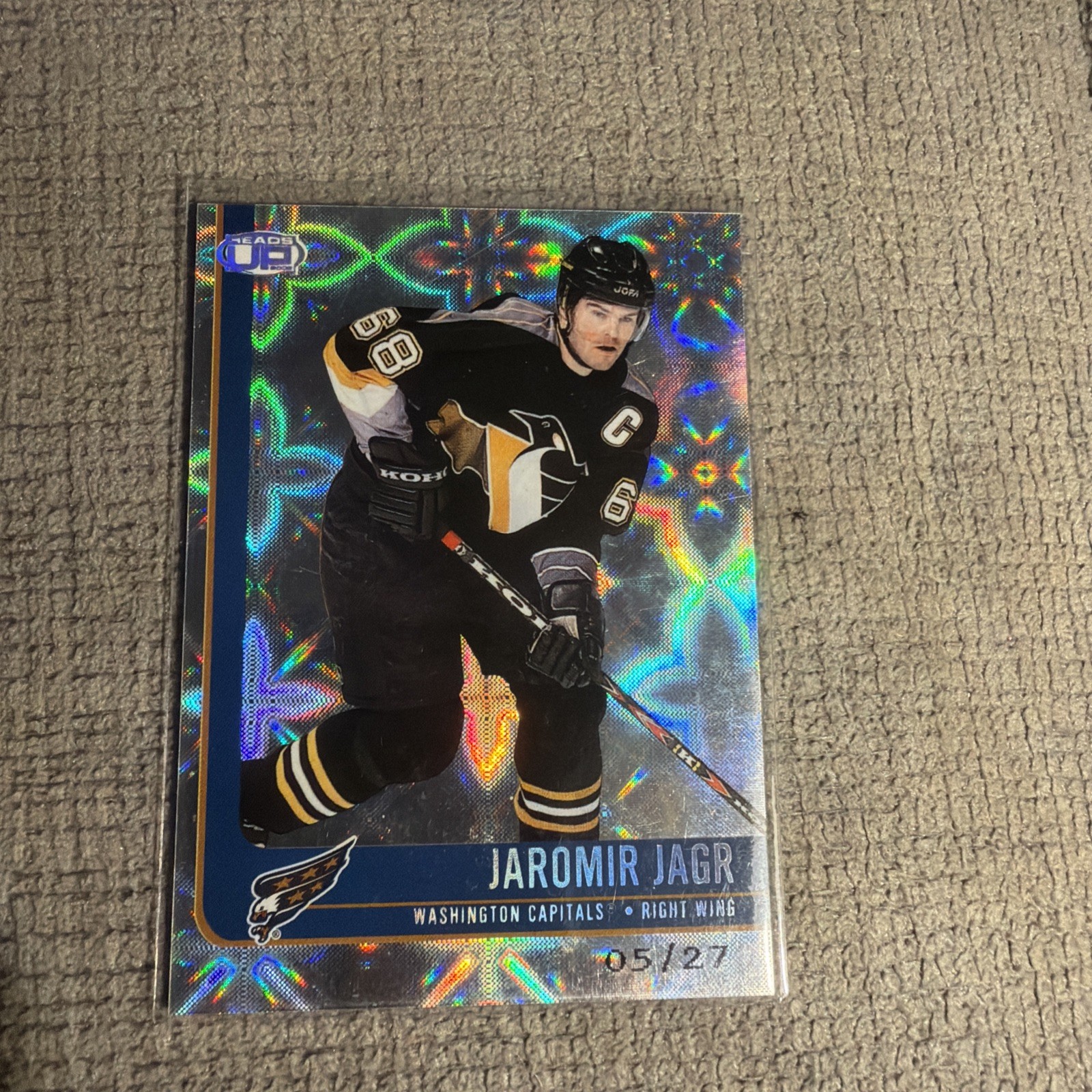 2001-02 Pacific Heads Up Jaromir Jagr #98 Washington Capitals /27 SP 2001-02 Pacific Heads Up Jaromir Jagr #98 Washington Capitals /27 SP