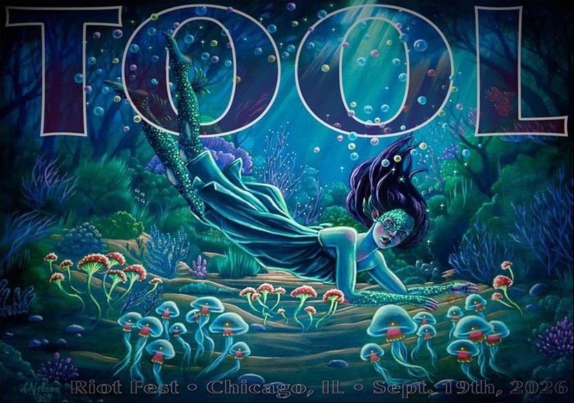 Tool Band Poster Riot Fest Chicago IL Diver Art Concert Tour Wall Decor 2026