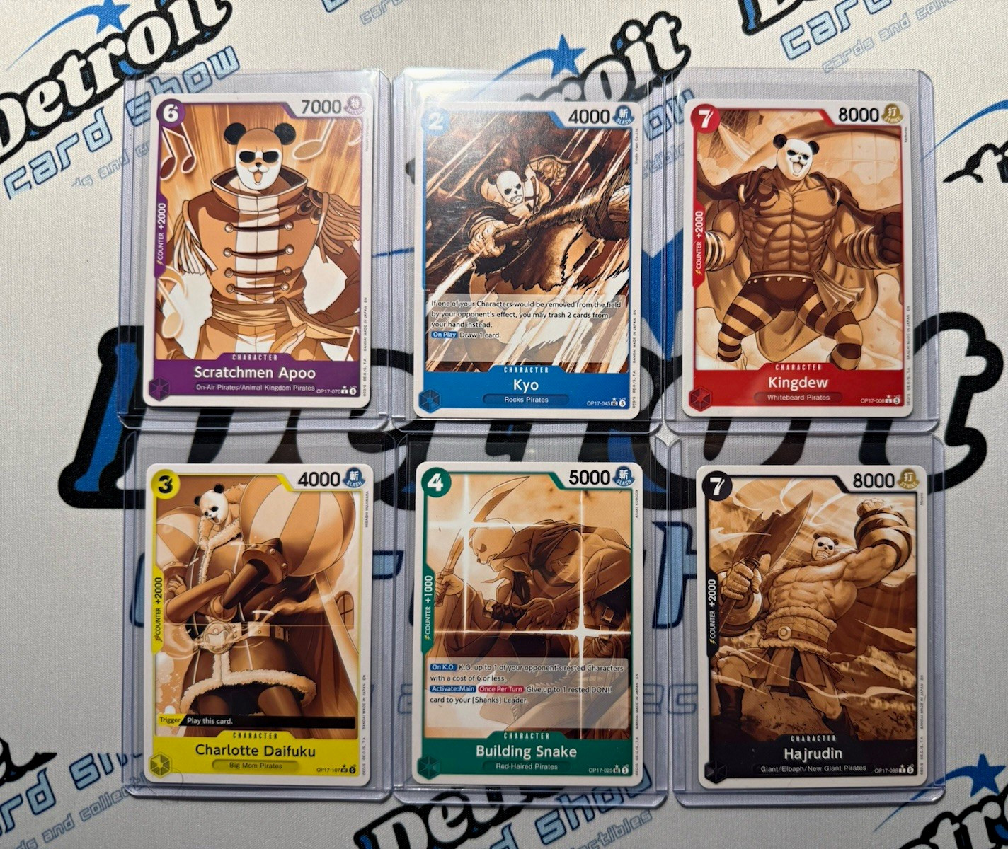x6 One Piece Pandaman Alternate Art Set- OP17 - The Worlds Strongest Warriors