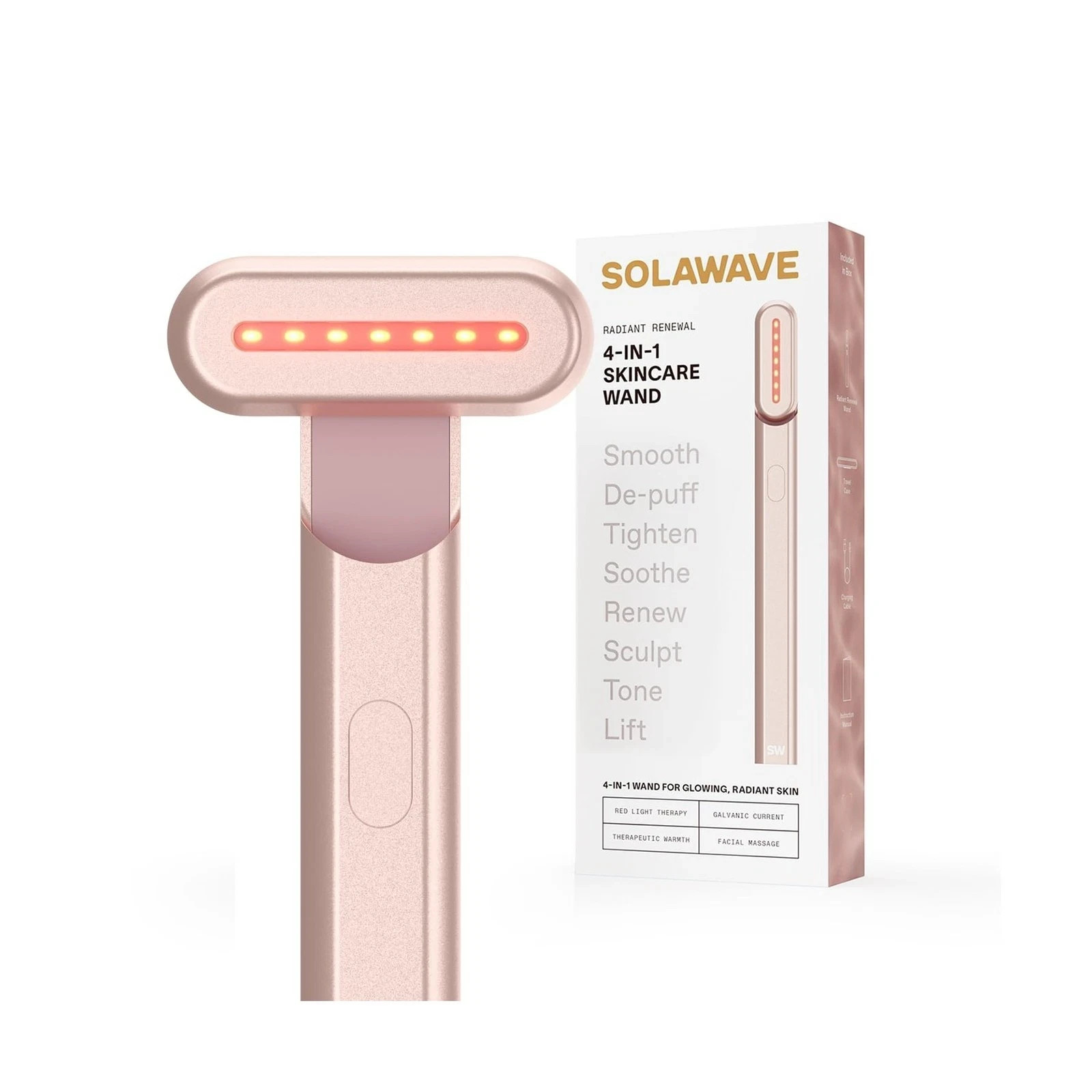 SolaWave Radiant Renewal 4-in-1 Skincare Wand Rose Gold NEW SEALED