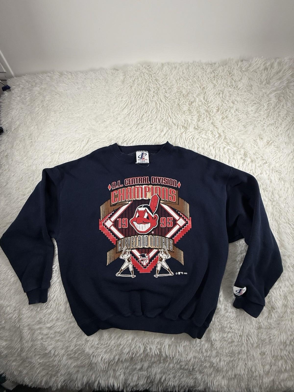 Vintage Cleveland Indians 1995 A.L. Central Division Champions L Sweatshirt New