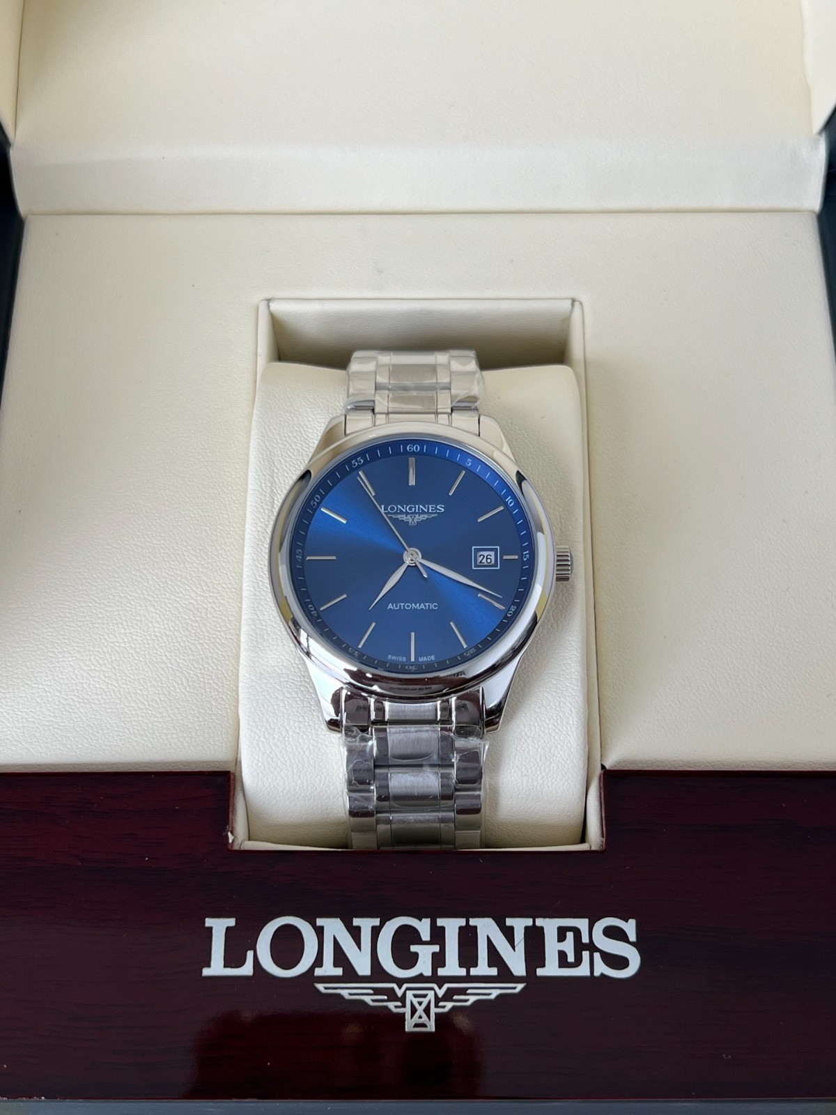 Longines Master L2.793.4.92.6 Automatic Watch 40mm Blue Dial Steel Bracelet