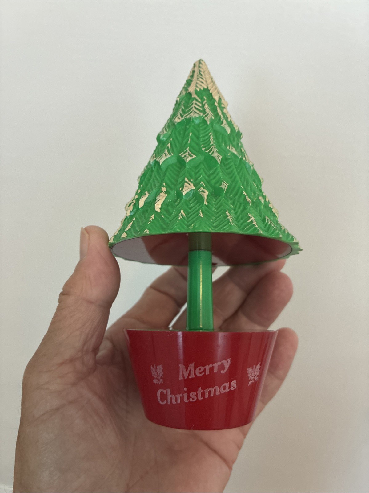 Vintage Plastic Rosbro Christmas Tree Candy Container Merry Christmas Vintage Plastic Rosbro Christmas Tree Candy Container Merry Christmas