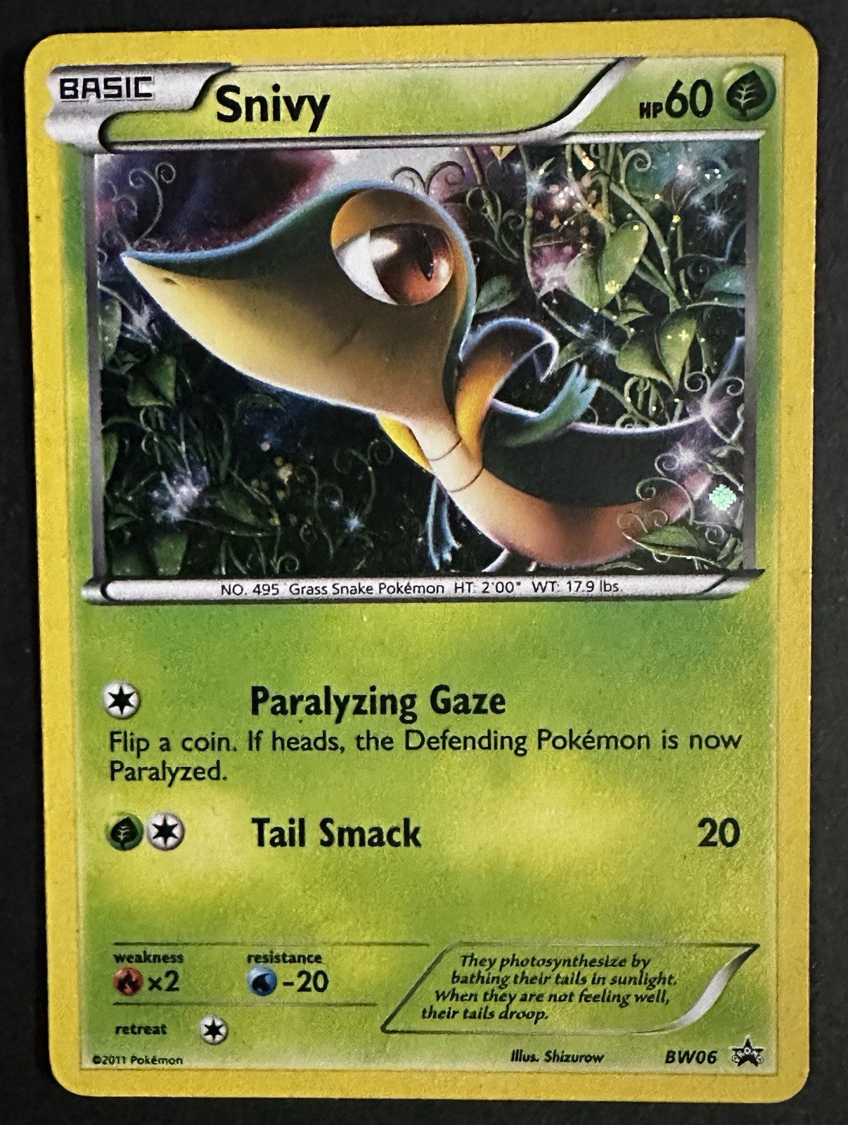 Snivy BW06 Pokemon Black White Black Star Promo Cosmos Holo 2011 LP+
