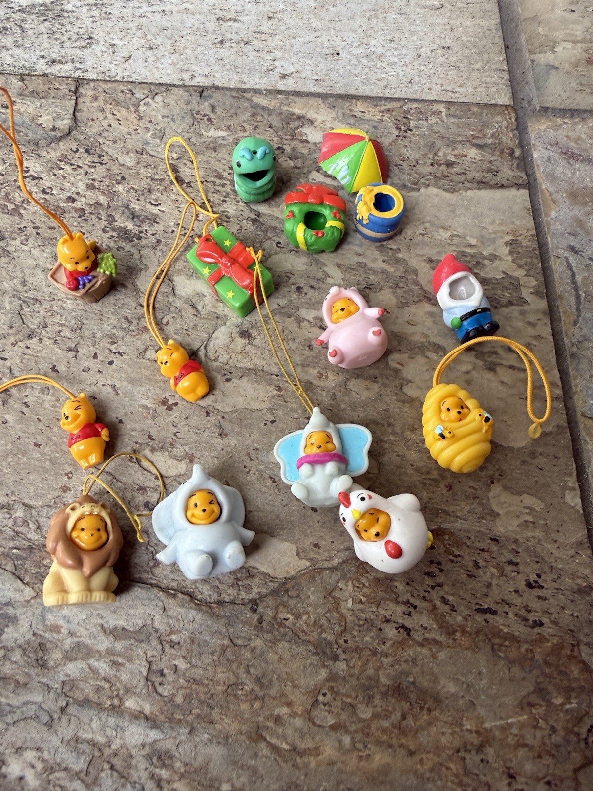 Disney Tomy Yujin Danglers Winnie The Pooh Peek A Pooh Charm Figurine Lot
