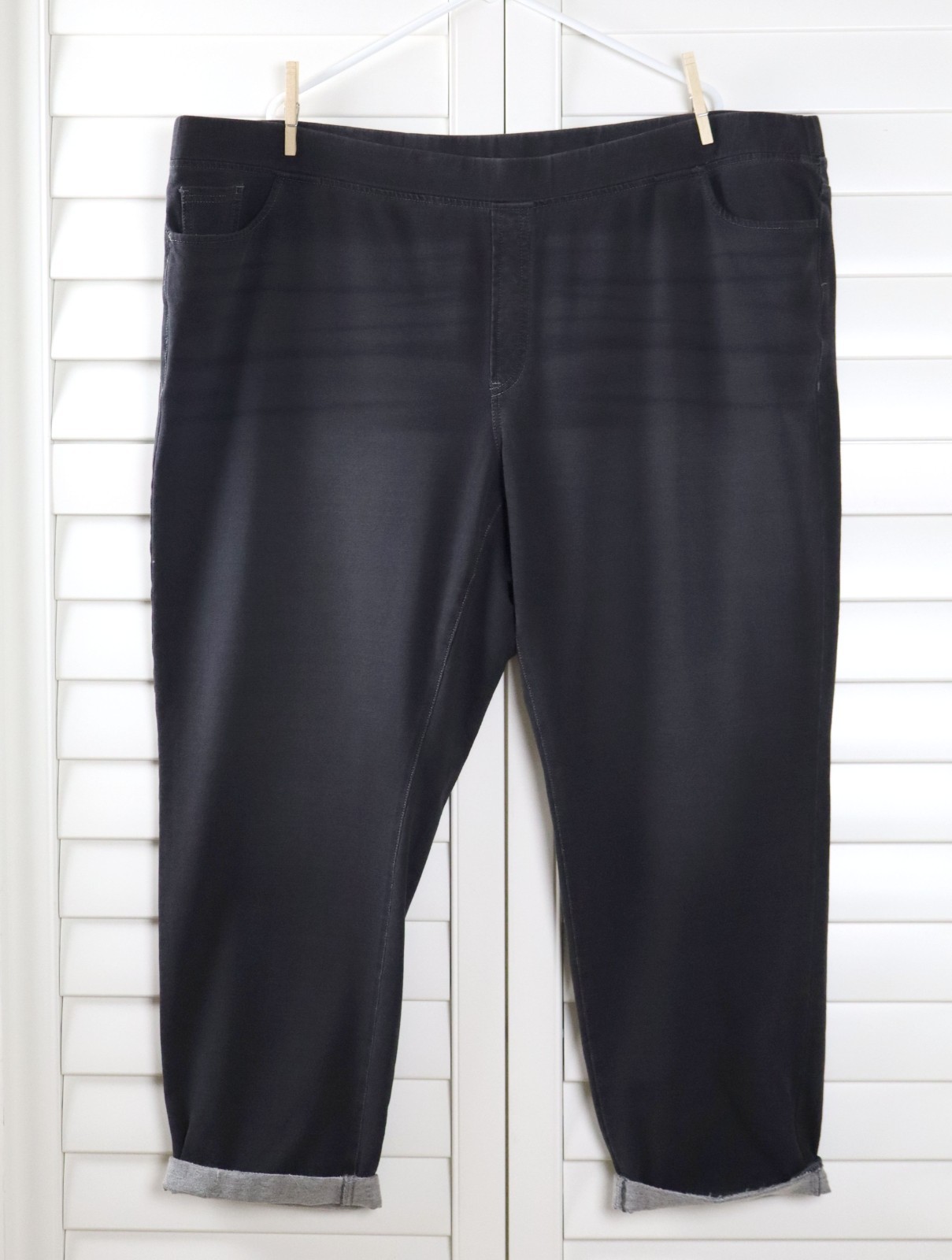 PUREJILL J.Jill NWT $89 Pull On Casual Cuffed Gray Pants in Moon Wash Size 4X