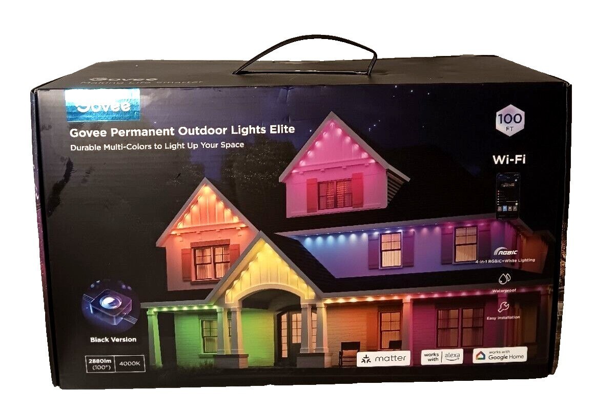 Govee 100ft RGBICW Black Permanent Outdoor Lights Elite Govee 100ft RGBICW Black Permanent Outdoor Lights Elite