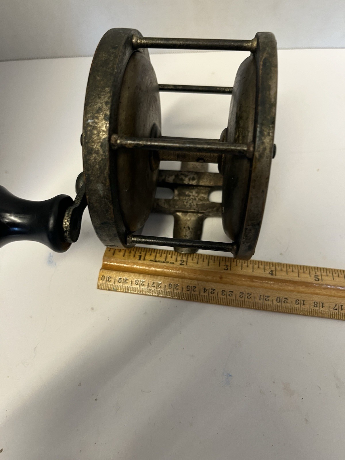 Vintage Casting Fishing Reel w/ Crank Handle, Patented Jan 22 1907 & Aug 25 1923