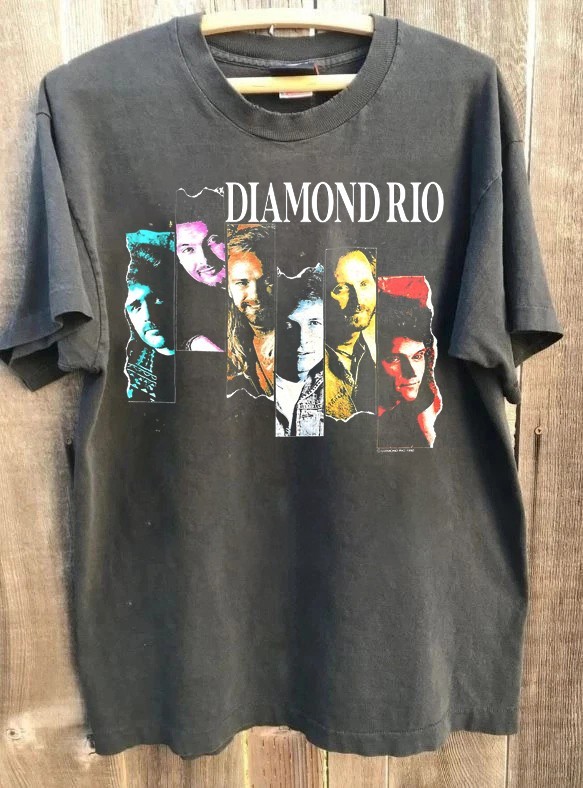 Diamond Rio 1993 Band members T-Shirt dark heather full size BL2152 Diamond Rio 1993 Band members T-Shirt dark heather full size BL2152