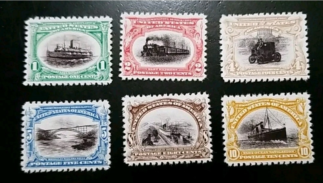 US Scott #294-299 1901 Pan-American Exposition Stamp Replica Set US Scott #294-299 1901 Pan-American Exposition Stamp Replica Set