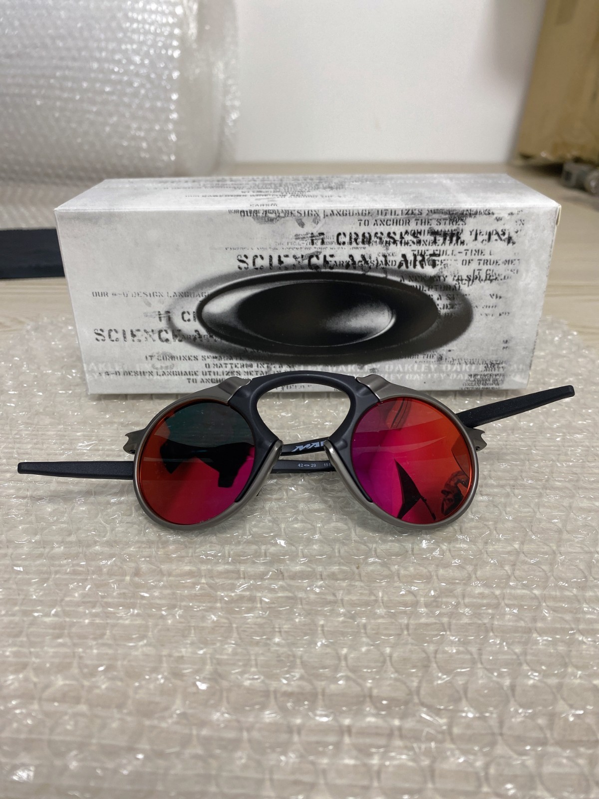 Oakley Madman X Metal Retro Sunglasses Ruby Red Polarized Lens