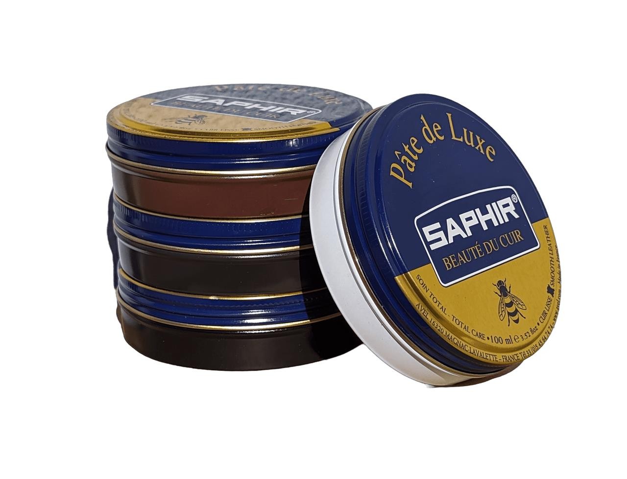 Saphir Beaute du Cuir Pate de Luxe Wax Polish 100ml Tin - High Gloss Shoe Shine