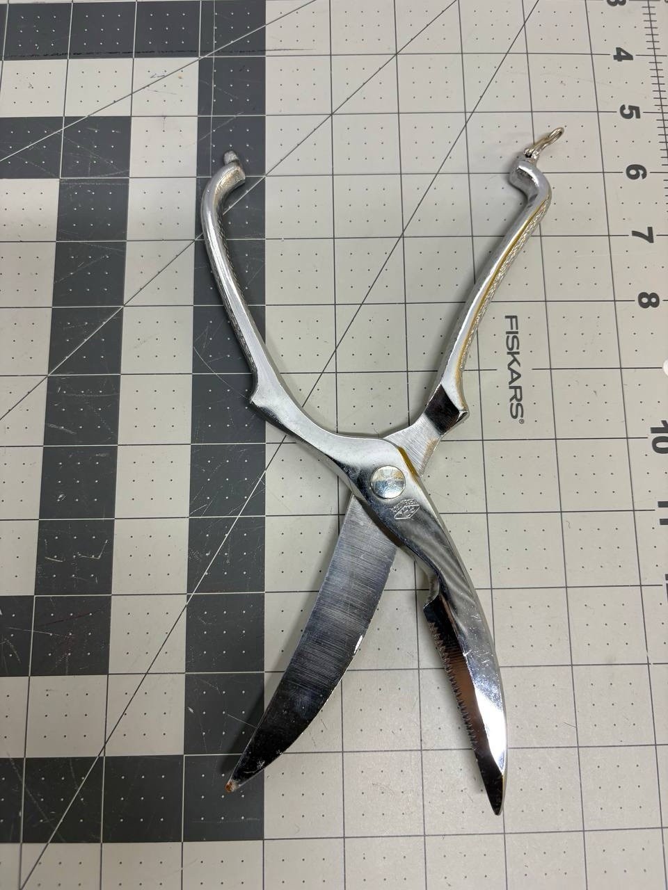 Vintage P.P.L. Italy Stainless Steel Poultry Shears Heavy Duty Chicken Scissors