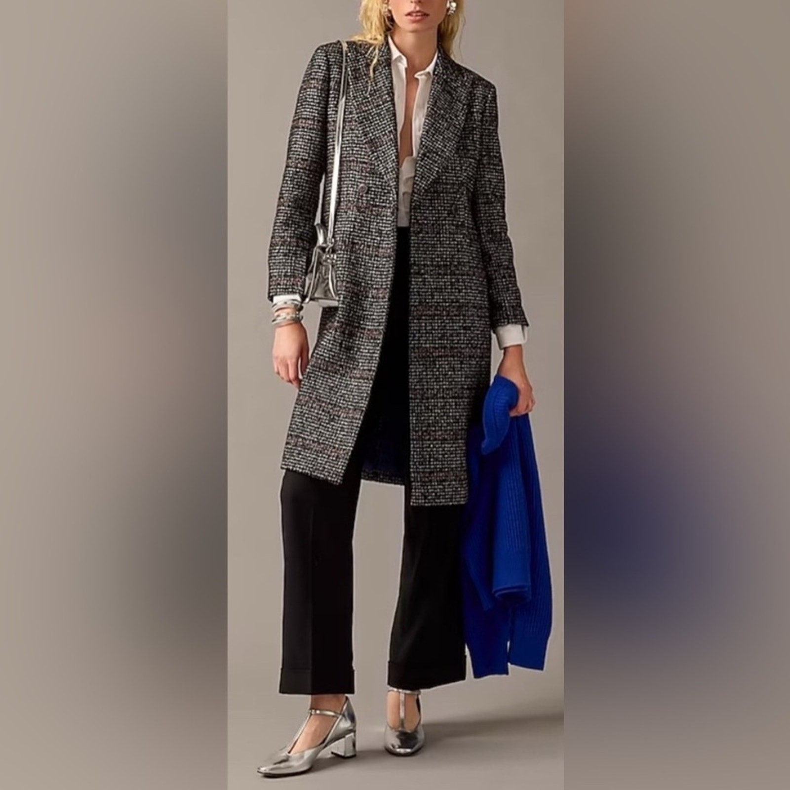 J. Crew Collection Mirabelle Topcoat Women 10 Brown Italian Wool Blend Excellent