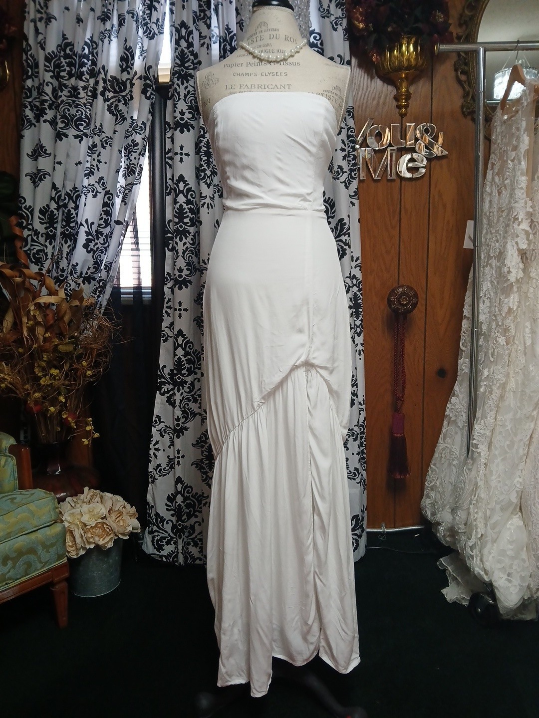 Lulus White Maxi Strapless Corset Back Formal Dress  Size M