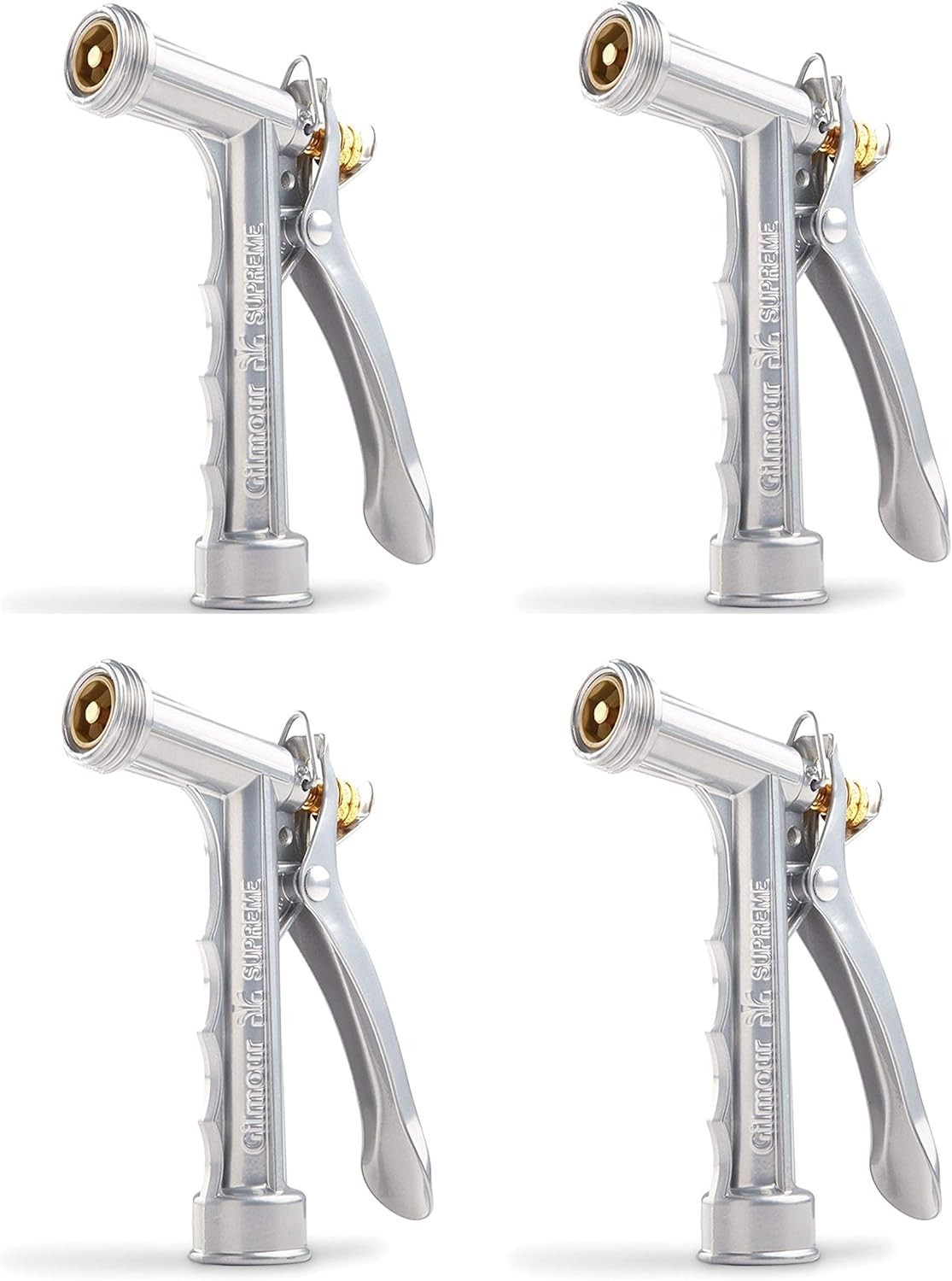 New Gilmour Solid Metal Hose Spray Nozzle with Threaded Front 573TF, 4 Pack