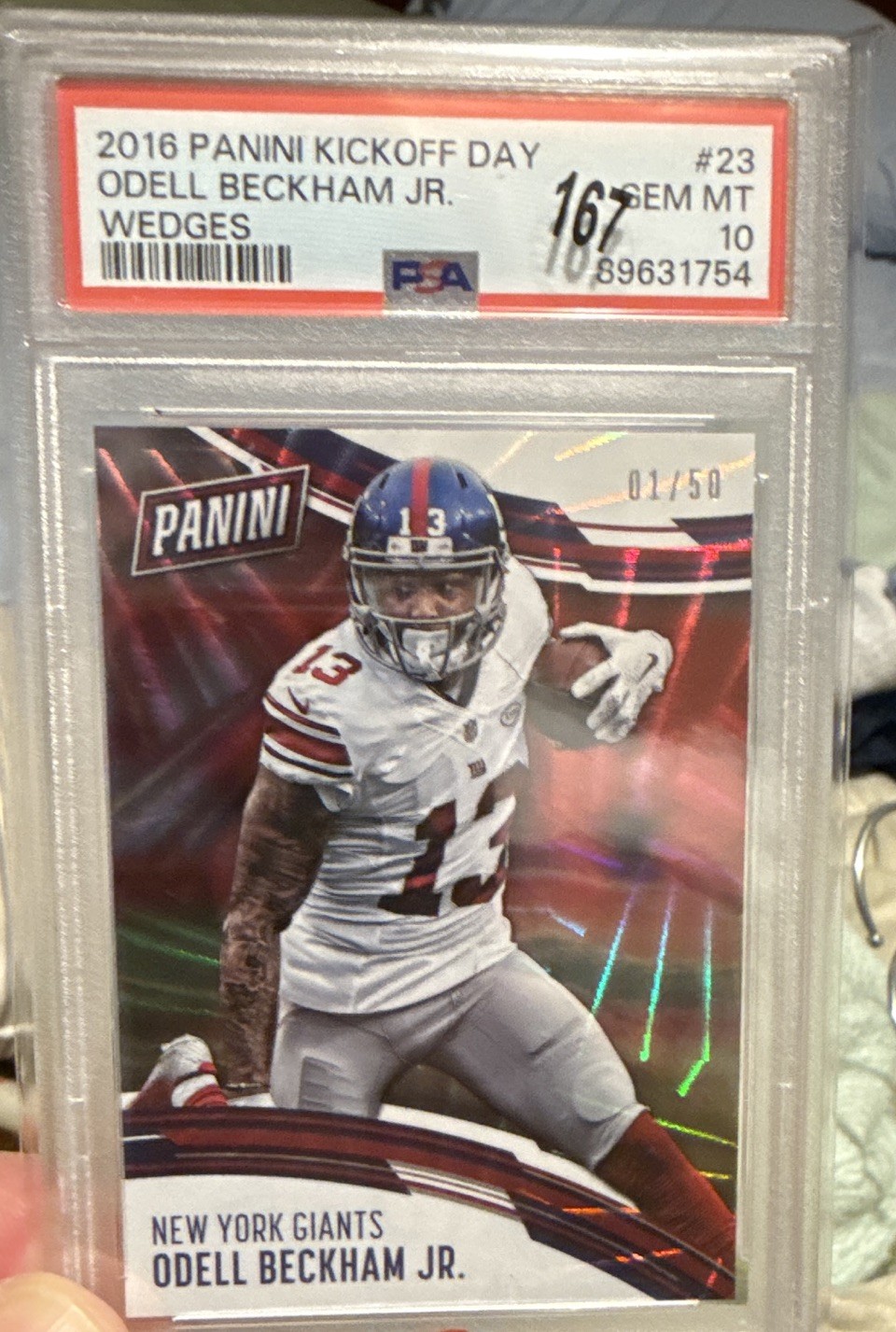 Panini 2016 Panini Day Odell Beckham Jr. Giants Wedges #23 PSA 10 /50